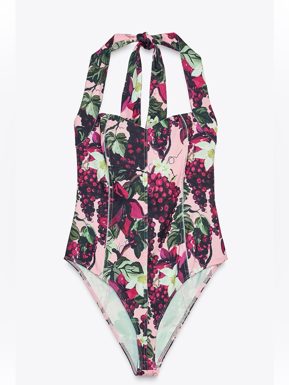 ZARA Printed Halter Bodysuit NWT